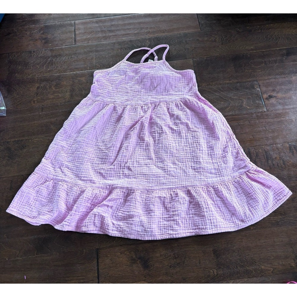 Cat and Jack Girls Large 10/12 Dress Pink Gauzy Sleeveless Layered Sundress